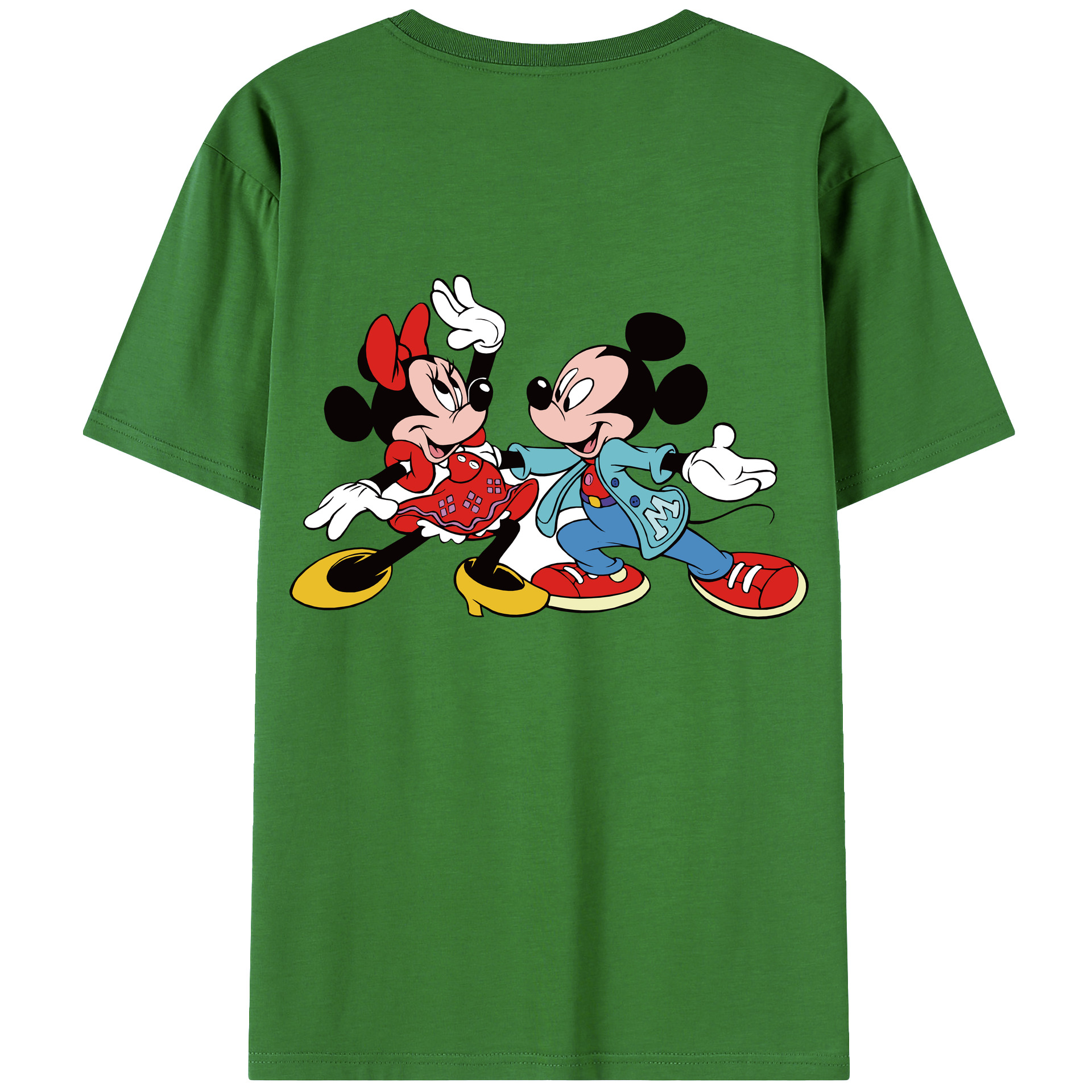 （画像用） ミッキーマウス Mickey Mouse レディース半袖Tシャツ(バックプリント)